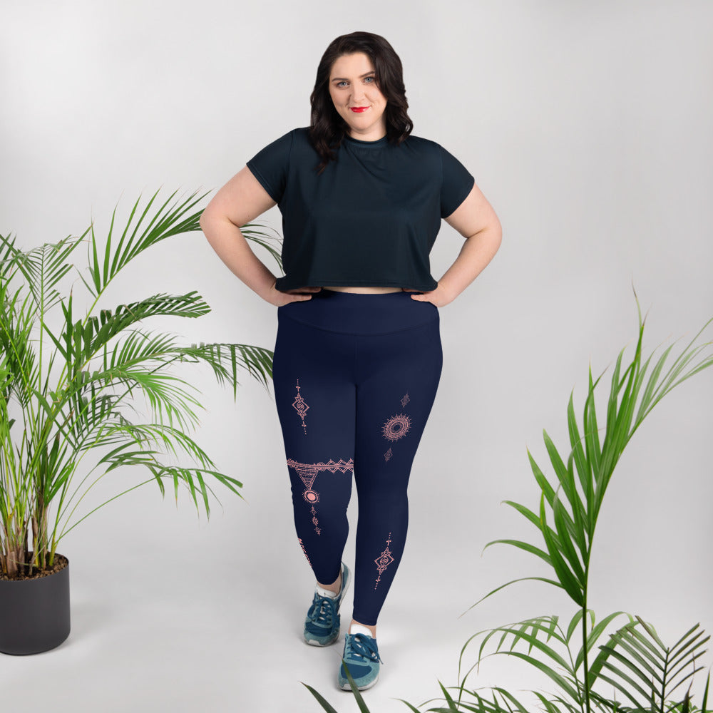 Boho Leggings in Navy | Plus Size